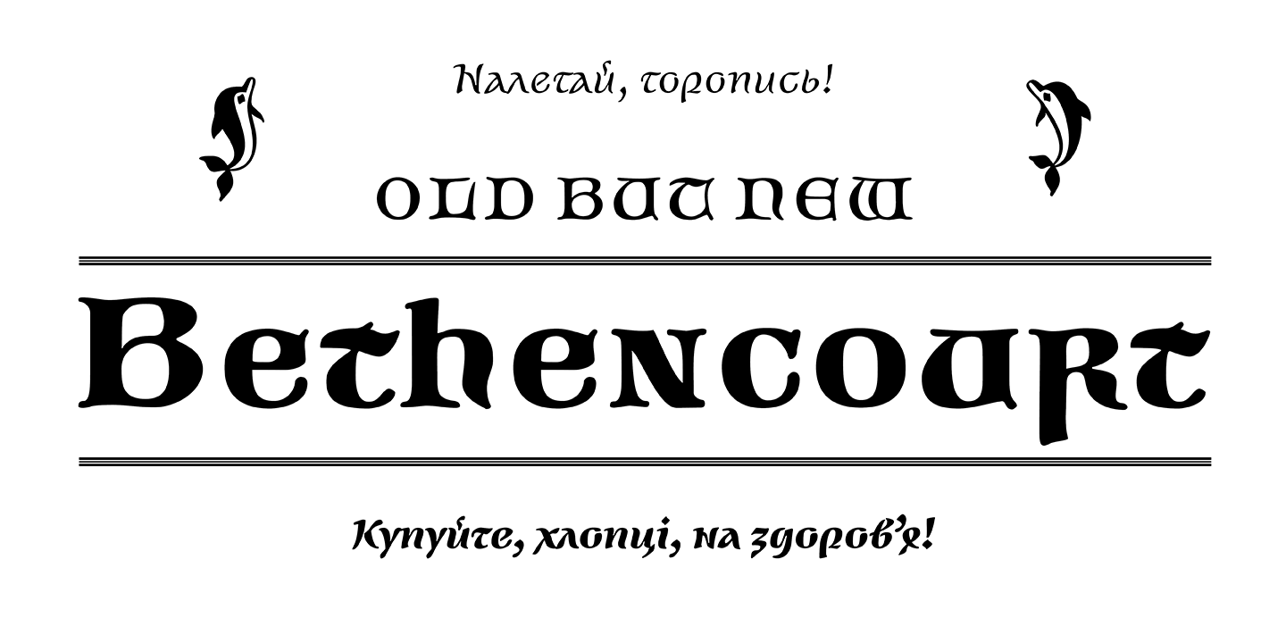 Beispiel einer Bethencourt Bold-Schriftart